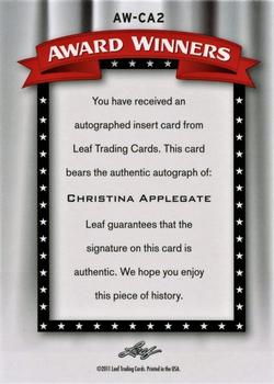 2011 Leaf Pop Century - Award Winners #AW-CA2 Christina Applegate Back
