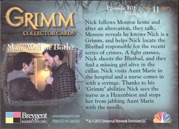 2013 Breygent Grimm #11 Man, Wolf or Both? Back