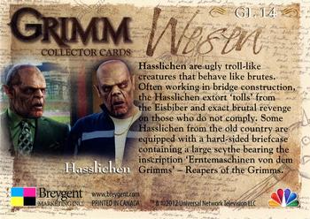 2013 Breygent Grimm - Wesen Lenticular #GL14 Hasslichen Back