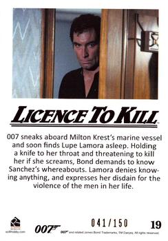 2016 Rittenhouse James Bond 007 Classics - Licence to Kill Throwback Gold #19 007 sneaks aboard Milton krest's Back