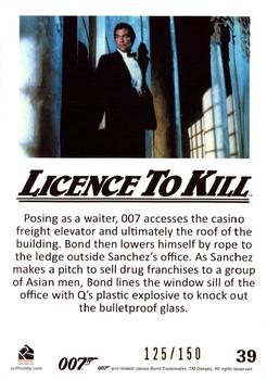 2016 Rittenhouse James Bond 007 Classics - Licence to Kill Throwback Gold #39 Posing as a waiter, 007 Back
