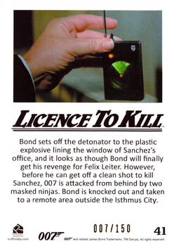 2016 Rittenhouse James Bond 007 Classics - Licence to Kill Throwback Gold #41 Bond sets off the detonator Back