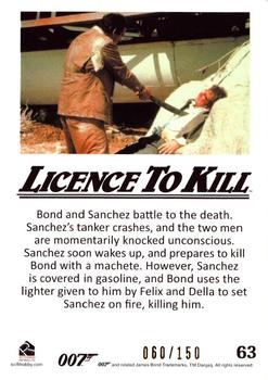 2016 Rittenhouse James Bond 007 Classics - Licence to Kill Throwback Gold #63 Bond and Sanchez battle to Back