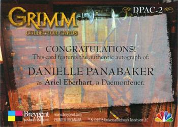 2013 Breygent Grimm - Autographs #DPAC2 Danielle Panabaker Back