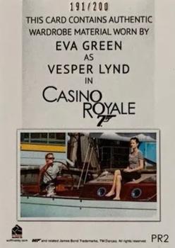 2016 Rittenhouse James Bond 007 Classics - Relics #PR2 Eva Green as Vesper Lynd - Shirt Back
