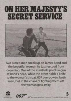 2016 Rittenhouse James Bond 007 Classics - On Her Majesty's Secret Service Throwback #5 Two armed men sneak up on James Bond and the beaut Back