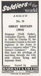1966 Barratt Soldiers of the World #19 Great Britain (1914) Back