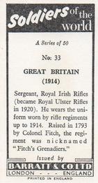 1966 Barratt Soldiers of the World #33 Great Britain (1914) Back