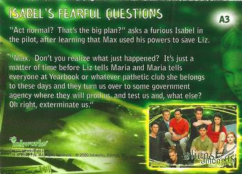 2000 Inkworks Roswell - Aliens Among Us Puzzle #A3 Isabel's Fraful Questions Back