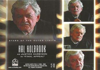 2003 Rittenhouse The Outer Limits: Sex, Cyborgs & Science Fiction - Stars of the Outer Limits #S-10 Hal Holbrook Back