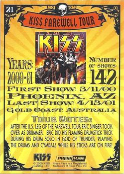 2009 Press Pass Kiss Tour Edition #21 Kiss Farewell Tour Back