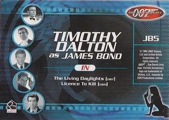 2002 Rittenhouse James Bond 40th Anniversary Preview #5 Timothy Dalton Back