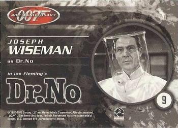 2002 Rittenhouse James Bond 'Dr. No' Commemorative #9 Joseph Wiseman as Dr. No Back