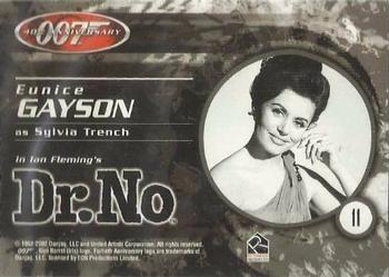 2002 Rittenhouse James Bond 'Dr. No' Commemorative #11 Eunice Gayson as Sylvia Trench Back