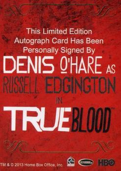 2013 Rittenhouse True Blood Archives - Autographs #NNO Denis O'Hare Back