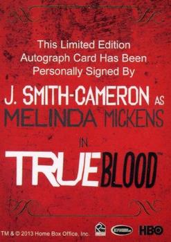 2013 Rittenhouse True Blood Archives - Autographs #NNO J. Smith-Cameron Back