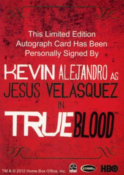 2013 Rittenhouse True Blood Archives - Autographs #NNO Kevin Alejandro Back
