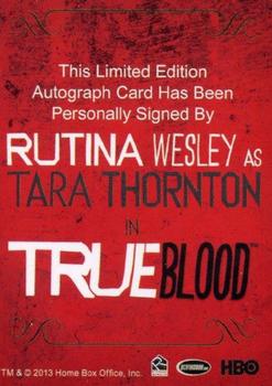 2013 Rittenhouse True Blood Archives - Autographs #NNO Rutina Wesley Back
