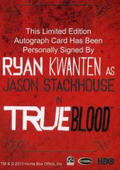 2013 Rittenhouse True Blood Archives - Autographs #NNO Ryan Kwanten Back