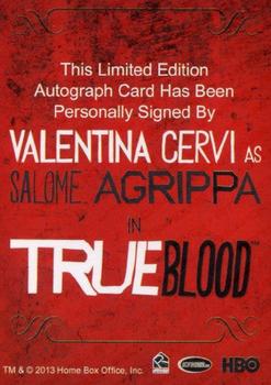 2013 Rittenhouse True Blood Archives - Autographs #NNO Valentina Cervi Back