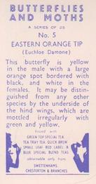1960 Swettenhams Tea Butterflies and Moths #5 Eastern Orange Tip Back