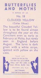 1960 Swettenham Tea Butterflies and Moths #18 Clouded Yellow Back
