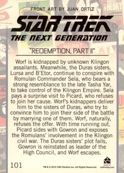 2015 Rittenhouse Star Trek: The Next Generation Portfolio Prints Series One #101 Redemption, Part 2 Back