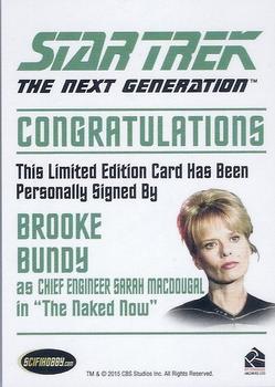 2015 Rittenhouse Star Trek: The Next Generation Portfolio Prints Series One - Autographs (Classic Design) #NNO Brooke Bundy Back
