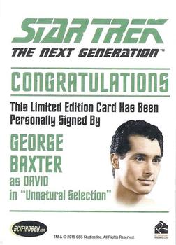 2015 Rittenhouse Star Trek: The Next Generation Portfolio Prints Series One - Autographs (Classic Design) #NNO George Baxter Back