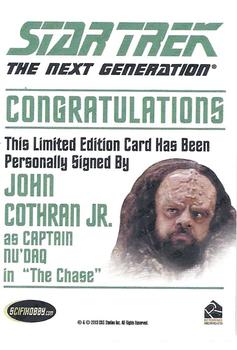 2015 Rittenhouse Star Trek: The Next Generation Portfolio Prints Series One - Autographs (Classic Design) #NNO John Cothran Jr. Back