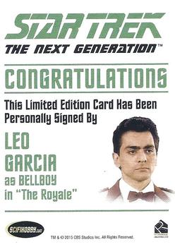 2015 Rittenhouse Star Trek: The Next Generation Portfolio Prints Series One - Autographs (Classic Design) #NNO Leo Garcia Back