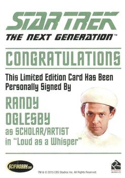 2015 Rittenhouse Star Trek: The Next Generation Portfolio Prints Series One - Autographs (Classic Design) #NNO Randy Oglesby Back