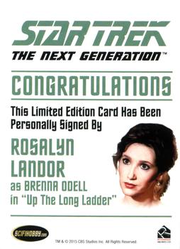 2015 Rittenhouse Star Trek: The Next Generation Portfolio Prints Series One - Autographs (Classic Design) #NNO Rosalyn Landor Back