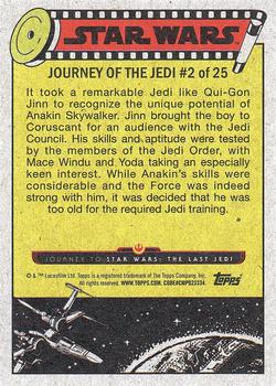 2017 Topps Star Wars Journey To The Last Jedi #2 Anakin's very first lesson Back