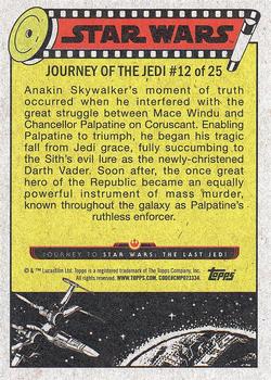 2017 Topps Star Wars Journey To The Last Jedi #12 Anakin's Fall from Grace Back