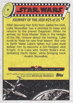 2017 Topps Star Wars Journey To The Last Jedi #25 Luke Skywalker's Final Lesson Back