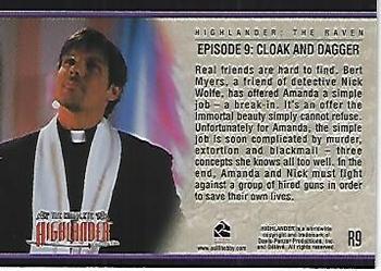 2003 Rittenhouse The Complete Highlander (TV) - The Raven #R9 Cloak and Dagger Back