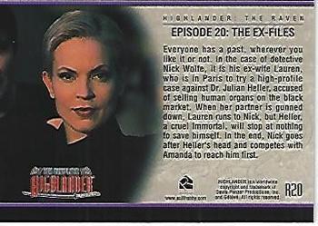 2003 Rittenhouse The Complete Highlander (TV) - The Raven #R20 The Ex-Files Back