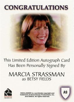 2003 Rittenhouse The Complete Highlander (TV) - Autographs #A9 Marcia Strassman Back