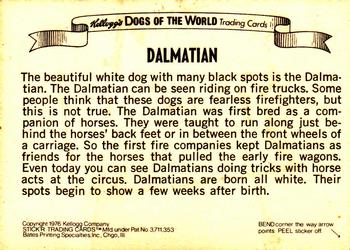 1976 Kellogg's Dogs of the World #NNO Dalmatian Back