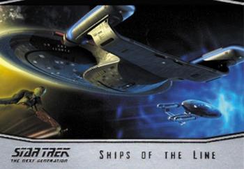 2015 Rittenhouse Star Trek: The Next Generation Portfolio Prints Series One - Ships of the Line #SL17 USS Enterprise  NCC-1701-C, USS Enterprise NCC 1701-D and Klingon Bird of Prey Front