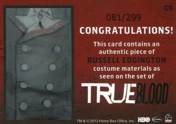 2013 Rittenhouse True Blood Archives - Costumes #C9 Russell Edgington Back