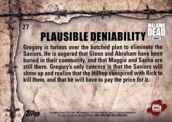 2017 Topps The Walking Dead Season 7 #27 Plausible Deniability Back