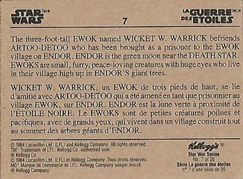1984 Kellogg's Star Wars (Canadian) #7 Ewok Back