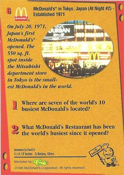 1996 Classic McDonald's #6 McDonald's in Tokyo, Japan (At Night #2) - Established 1971 Back
