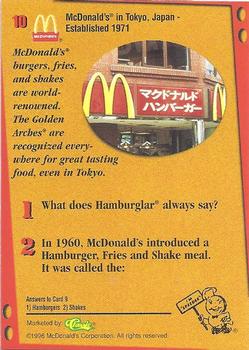 1996 Classic McDonald's #10 McDonald's in Tokyo, Japan - Established 1971 Back