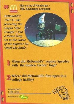 1996 Classic McDonald's #36 Mac on top of Hamburger - 1987 Advertising Campaign Back
