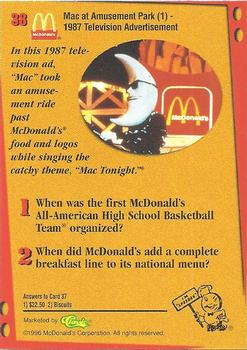 1996 Classic McDonald's #38 Mac at Amusement Park (1) - 1987 Television Advertisement Back