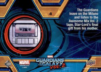 2017 Upper Deck Marvel Guardians of the Galaxy Vol. 2 #4 Awesome Mix Volume 2 Back