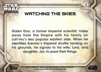 2017 Topps Star Wars Rogue One Series 2 #2 Watching the Skies Back